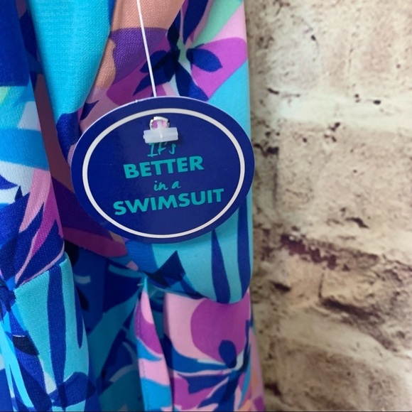 Swim Suits For All Blue Floral Maxi Cover Up Dress - Picture 10 of 13